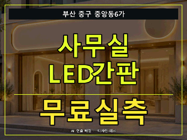 부산 중구 중앙동6가 사무실 LED간판 무료실측 안내 썸네일 · AI 연출 배경