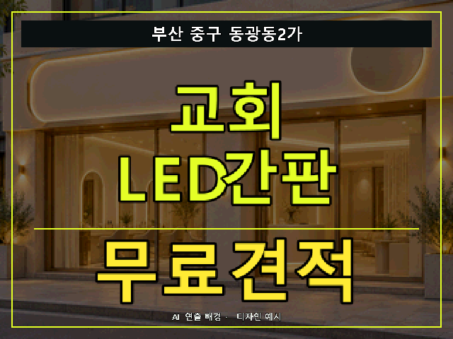 부산 중구 동광동2가 교회 LED간판 무료견적 안내 썸네일 · AI 연출 배경