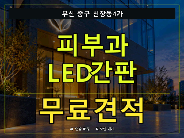 부산 중구 신창동4가 피부과 LED간판 무료견적 안내 썸네일 · AI 연출 배경