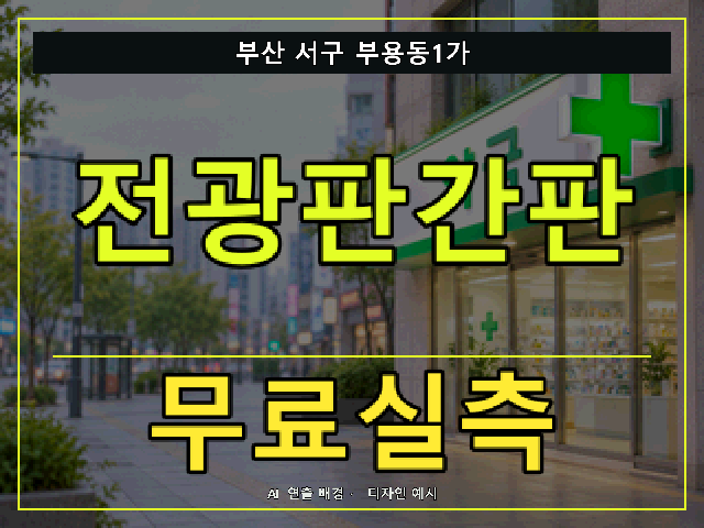 부산 서구 부용동1가 전광판간판 무료실측 안내 썸네일 · AI 연출 배경