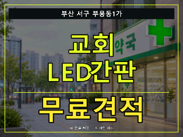 부산 서구 부용동1가 교회 LED간판 무료견적 안내 썸네일 · AI 연출 배경