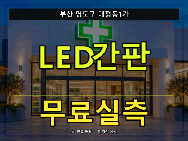 부산 영도구 대평동1가 LED간판 무료실측 안내 썸네일 · AI 연출 배경