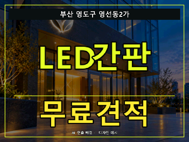 부산 영도구 영선동2가 LED간판 무료견적 안내 썸네일 · AI 연출 배경