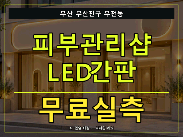 부산 부산진구 부전동 피부관리샵 LED간판 무료실측 안내 썸네일 · AI 연출 배경
