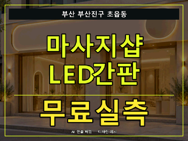 부산 부산진구 초읍동 마사지샵 LED간판 무료실측 안내 썸네일 · AI 연출 배경