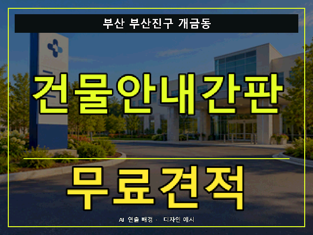 부산 부산진구 개금동 건물안내간판 무료견적 안내 썸네일 · AI 연출 배경