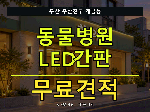 부산 부산진구 개금동 동물병원 LED간판 무료견적 안내 썸네일 · AI 연출 배경