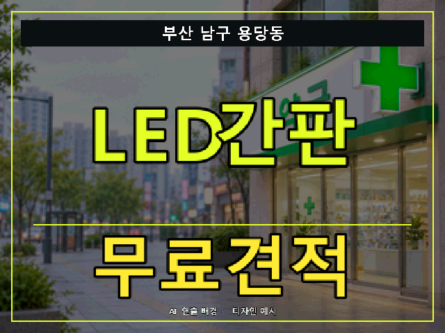 부산 남구 용당동 LED간판 무료견적 안내 썸네일 · AI 연출 배경