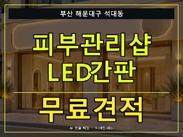 부산 해운대구 석대동 피부관리샵 LED간판 무료견적 안내 썸네일 · AI 연출 배경