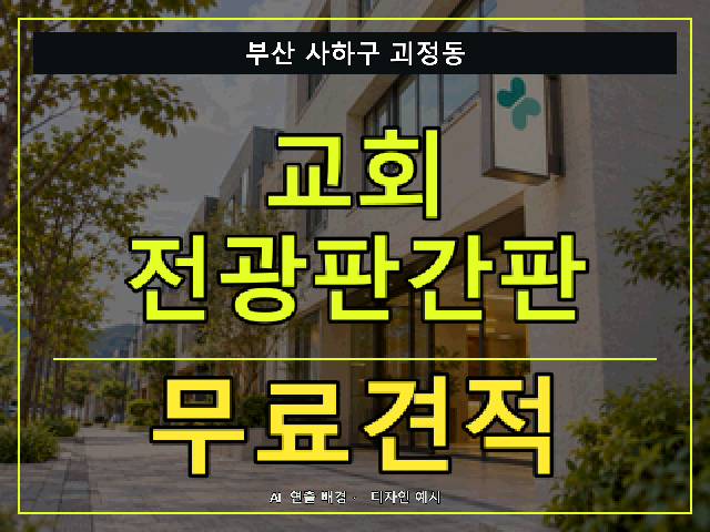 부산 사하구 괴정동 교회 전광판간판 무료견적 안내 썸네일 · AI 연출 배경