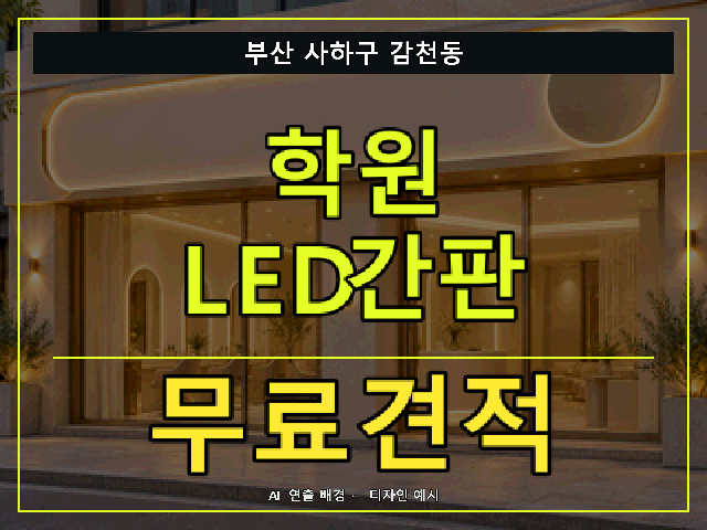 부산 사하구 감천동 학원 LED간판 무료견적 안내 썸네일 · AI 연출 배경