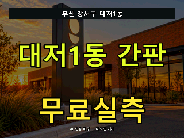 부산 강서구 대저1동 간판 제작 무료실측 안내 썸네일 · AI 연출 배경