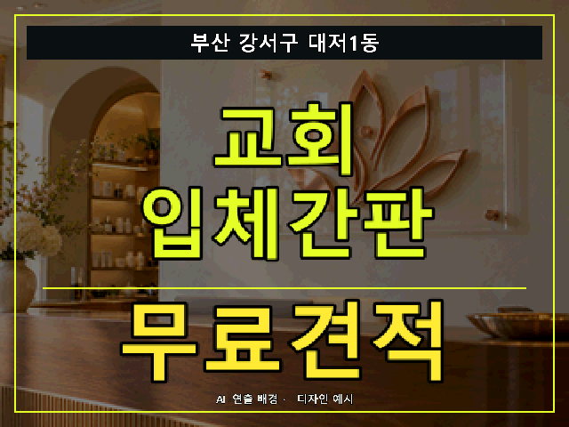 부산 강서구 대저1동 교회 입체간판 무료견적 안내 썸네일 · AI 연출 배경