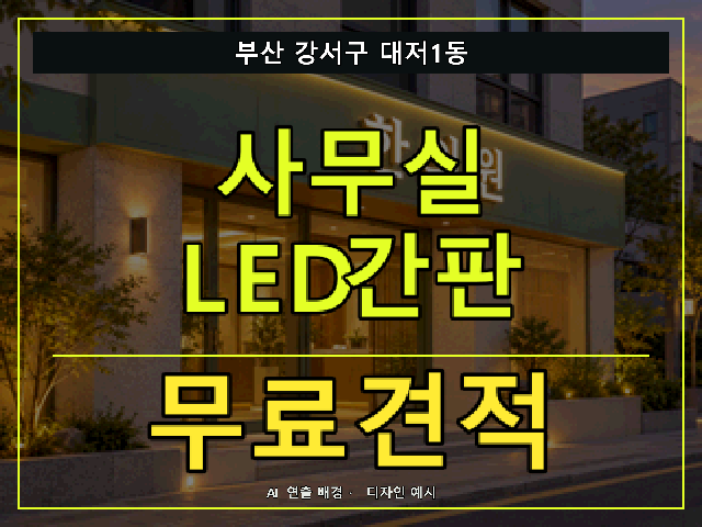 부산 강서구 대저1동 사무실 LED간판 무료견적 안내 썸네일 · AI 연출 배경
