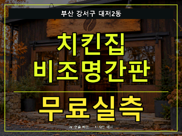 부산 강서구 대저2동 치킨집 비조명간판 무료실측 안내 썸네일 · AI 연출 배경