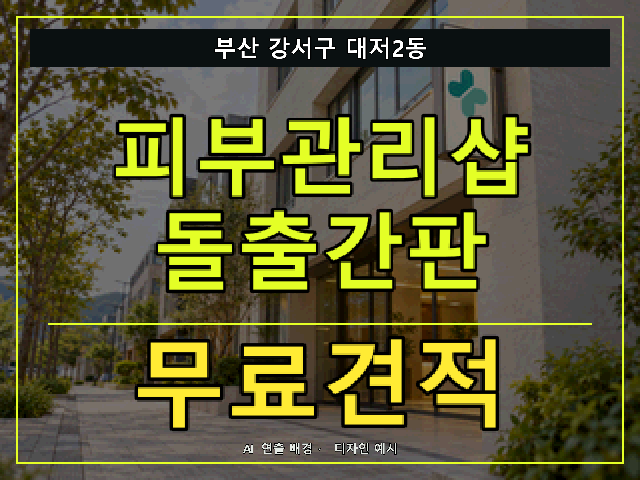 부산 강서구 대저2동 피부관리샵 돌출간판 무료견적 안내 썸네일 · AI 연출 배경
