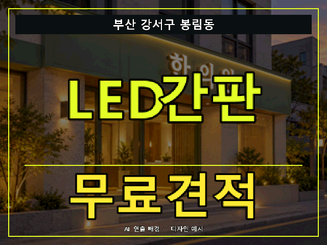 부산 강서구 봉림동 LED간판 무료견적 안내 썸네일 · AI 연출 배경