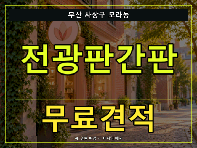 부산 사상구 모라동 전광판간판 무료견적 안내 썸네일 · AI 연출 배경