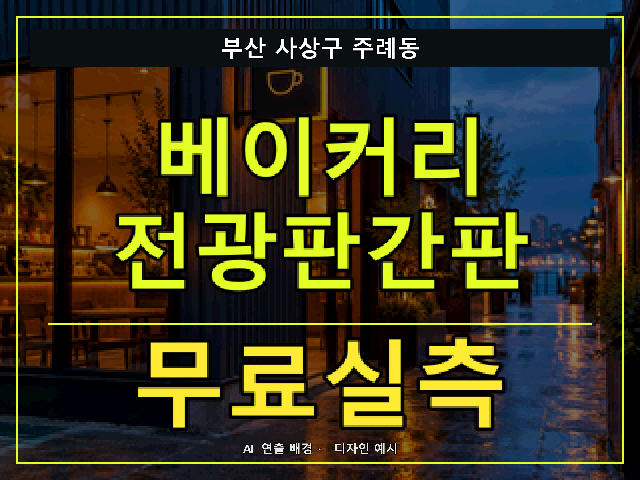 부산 사상구 주례동 베이커리 전광판간판 무료실측 안내 썸네일 · AI 연출 배경