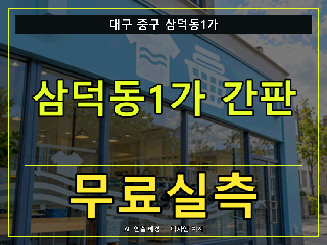 대구 중구 삼덕동1가 간판 제작 무료실측 안내 썸네일 · AI 연출 배경