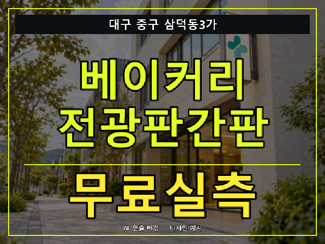 대구 중구 삼덕동3가 베이커리 전광판간판 무료실측 안내 썸네일 · AI 연출 배경