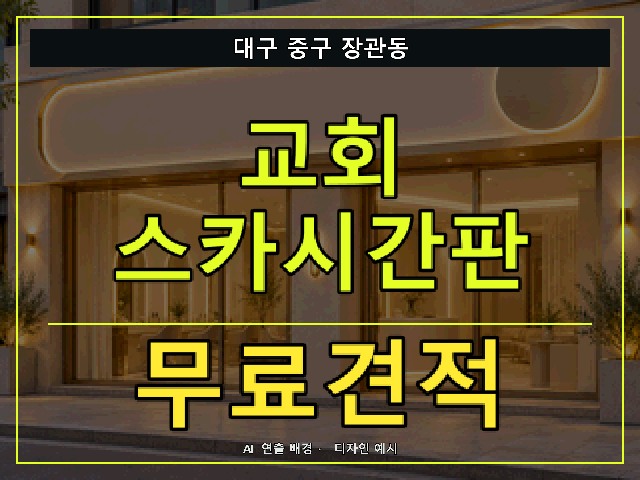 대구 중구 장관동 교회 스카시간판 무료견적 안내 썸네일 · AI 연출 배경