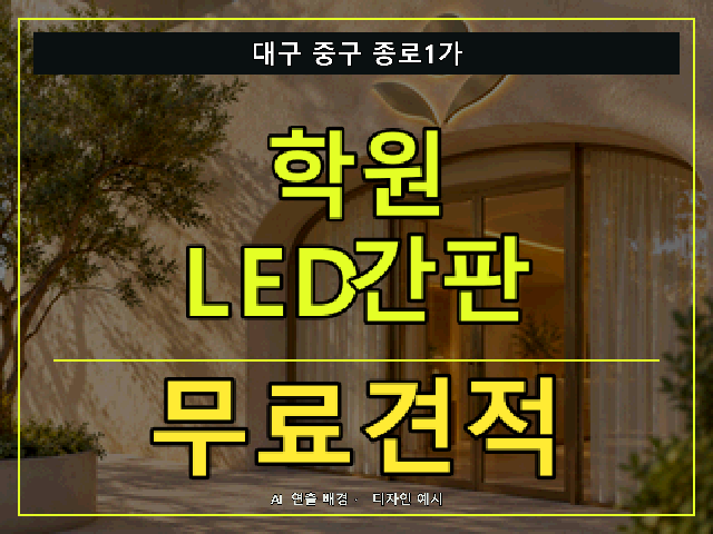 대구 중구 종로1가 학원 LED간판 무료견적 안내 썸네일 · AI 연출 배경