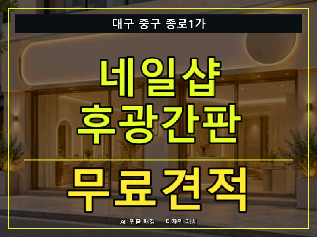 대구 중구 종로1가 네일샵 후광간판 무료견적 안내 썸네일 · AI 연출 배경