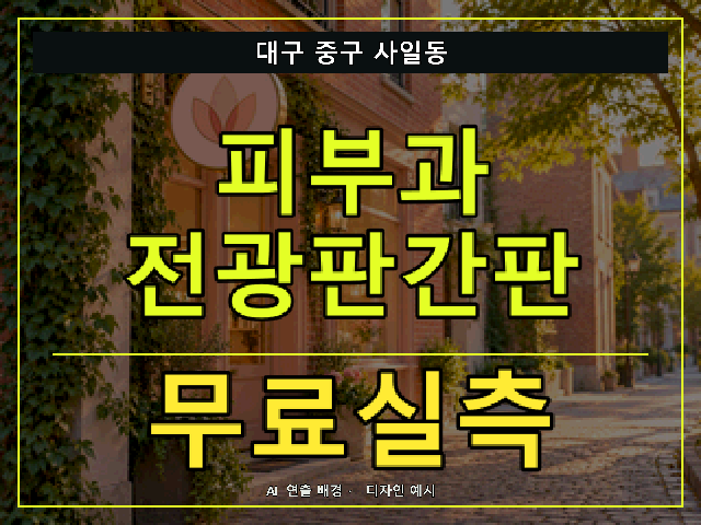 대구 중구 사일동 피부과 전광판간판 무료실측 안내 썸네일 · AI 연출 배경
