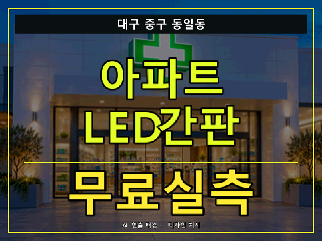 대구 중구 동일동 아파트 LED간판 무료실측 안내 썸네일 · AI 연출 배경