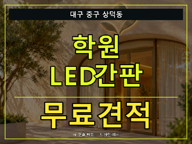 대구 중구 상덕동 학원 LED간판 무료견적 안내 썸네일 · AI 연출 배경