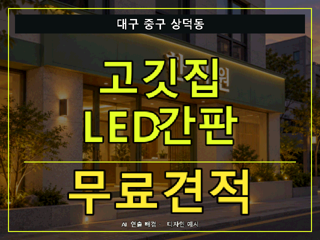 대구 중구 상덕동 고깃집 LED간판 무료견적 안내 썸네일 · AI 연출 배경