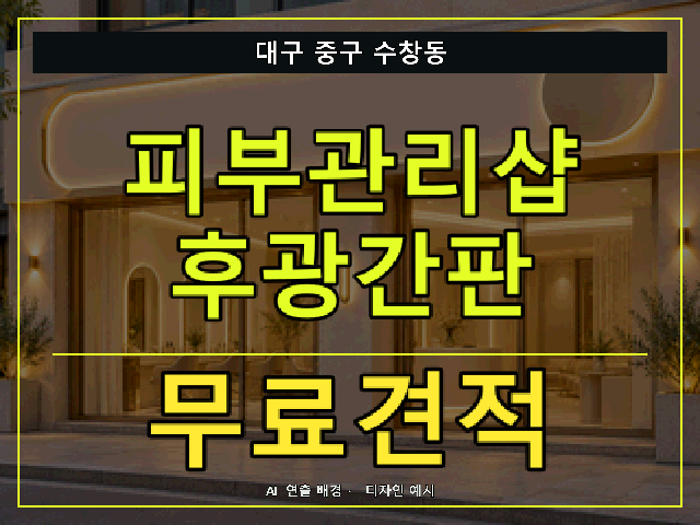 대구 중구 수창동 피부관리샵 후광간판 무료견적 안내 썸네일 · AI 연출 배경