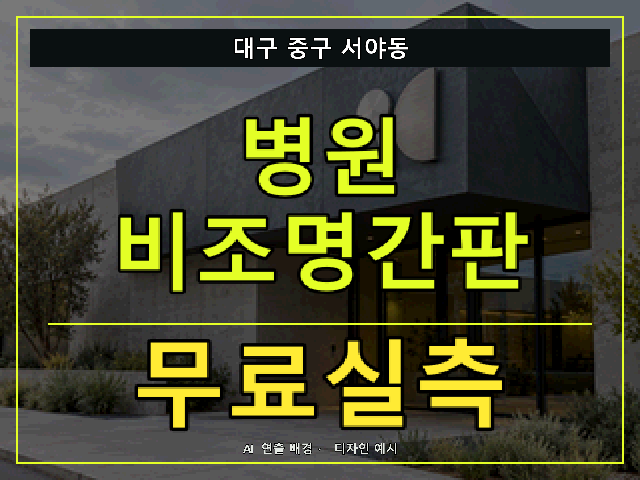 대구 중구 서야동 병원 비조명간판 무료실측 안내 썸네일 · AI 연출 배경