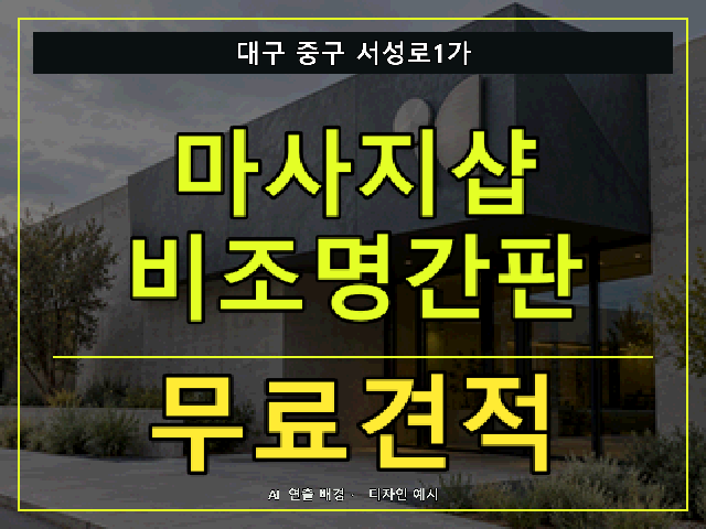 대구 중구 서성로1가 마사지샵 비조명간판 무료견적 안내 썸네일 · AI 연출 배경