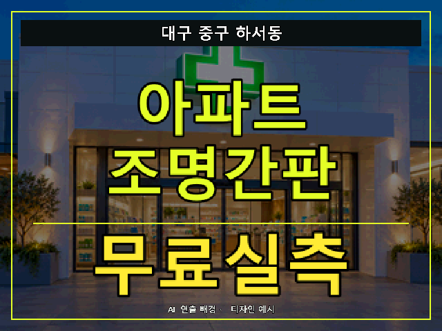대구 중구 하서동 아파트 조명간판 무료실측 안내 썸네일 · AI 연출 배경