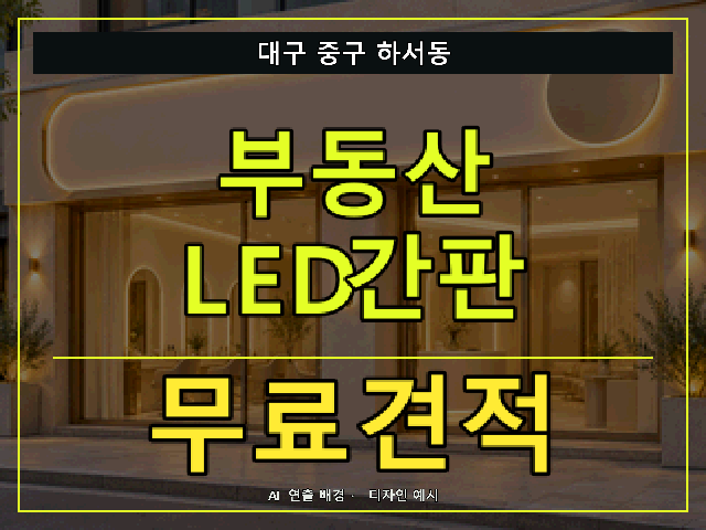 대구 중구 하서동 부동산 LED간판 무료견적 안내 썸네일 · AI 연출 배경