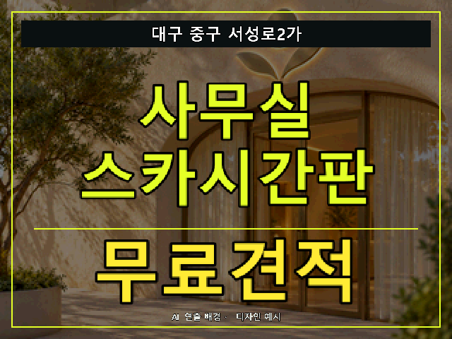 대구 중구 서성로2가 사무실 스카시간판 무료견적 안내 썸네일 · AI 연출 배경