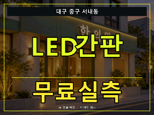 대구 중구 서내동 LED간판 무료실측 안내 썸네일 · AI 연출 배경
