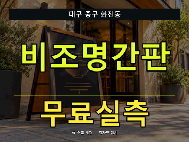 대구 중구 화전동 비조명간판 무료실측 안내 썸네일 · AI 연출 배경