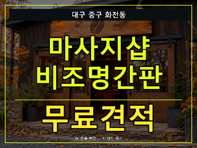 대구 중구 화전동 마사지샵 비조명간판 무료견적 안내 썸네일 · AI 연출 배경