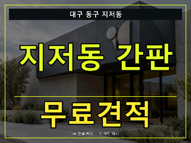 대구 동구 지저동 간판 제작 무료견적 안내 썸네일 · AI 연출 배경