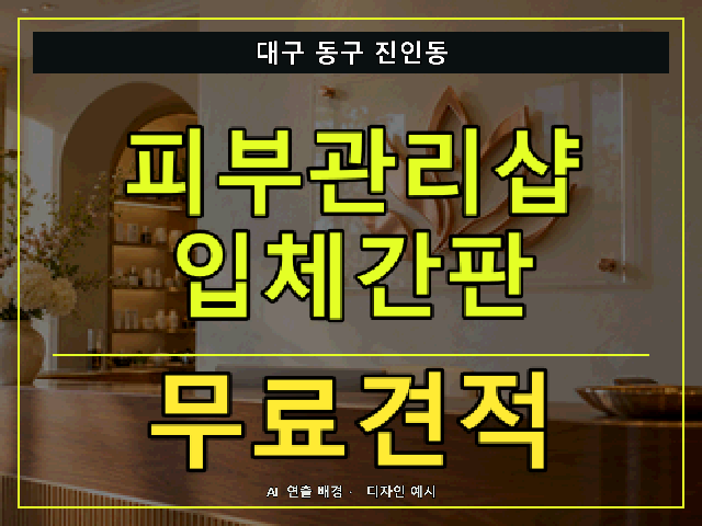 대구 동구 진인동 피부관리샵 입체간판 무료견적 안내 썸네일 · AI 연출 배경