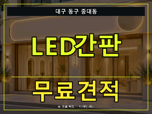 대구 동구 중대동 LED간판 무료견적 안내 썸네일 · AI 연출 배경
