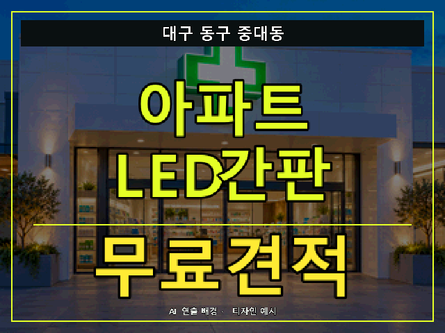 대구 동구 중대동 아파트 LED간판 무료견적 안내 썸네일 · AI 연출 배경