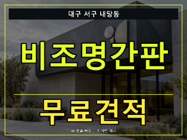 대구 서구 내당동 비조명간판 무료견적 안내 썸네일 · AI 연출 배경