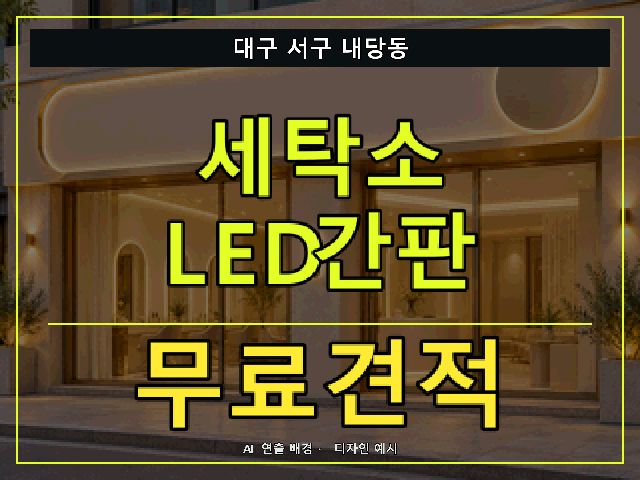 대구 서구 내당동 세탁소 LED간판 무료견적 안내 썸네일 · AI 연출 배경