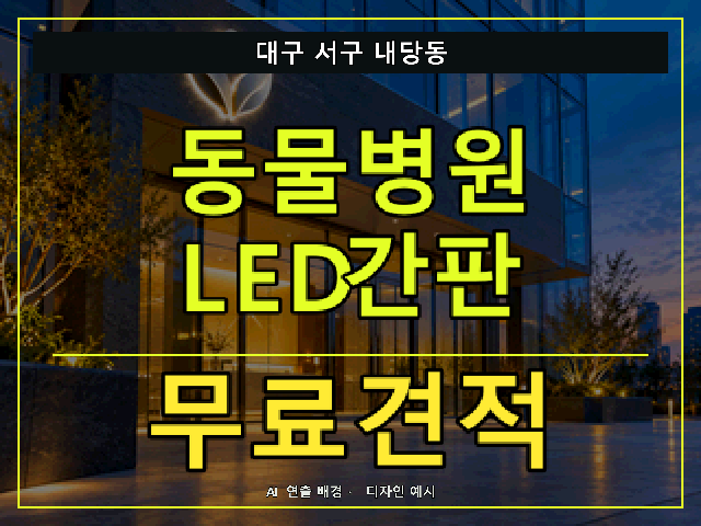대구 서구 내당동 동물병원 LED간판 무료견적 안내 썸네일 · AI 연출 배경