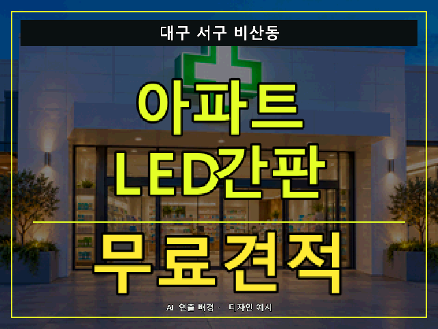 대구 서구 비산동 아파트 LED간판 무료견적 안내 썸네일 · AI 연출 배경