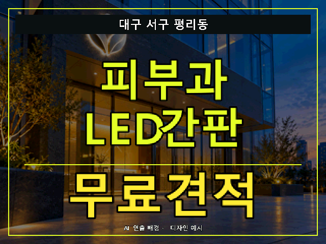대구 서구 평리동 피부과 LED간판 무료견적 안내 썸네일 · AI 연출 배경